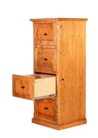 Forest Designs Mission Four Drawer File: 22W X 56H X 18D
