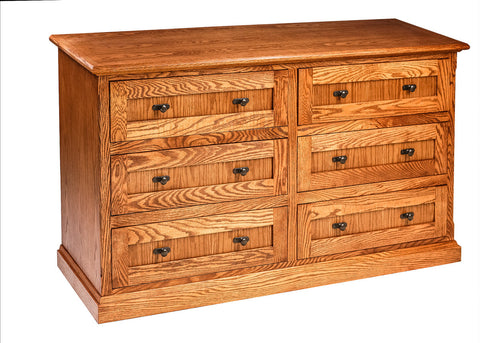 Forest Designs Mission Oak Six Drawer Dresser: 60W x 32H x 18D