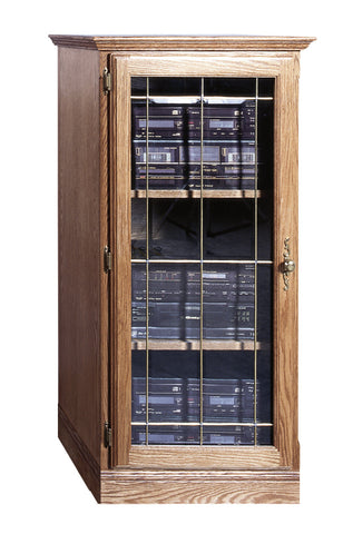 Forest Designs Traditional Oak Audio Tower with Glass Door (1): 25W x 45H x 18D