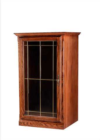 Forest Designs Traditional Oak Audio Tower with V-Groove Glass Door: 25W x 45H x 18D