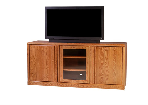 Forest Designs Bullnose Oak TV Cart with Media Storage: 67W x 30H x 18D