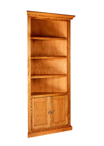 Forest Designs Mission Corner Bookcase: 27 X 27 from Corner 72H w/ 30H Lower Doors