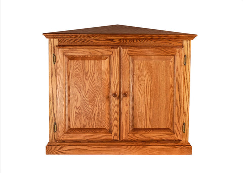 Forest Designs Traditional Corner Bookcase w/ Full Doors: 27 X 27 from Corner 30H (Wood Knobs)