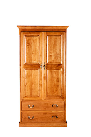 Forest Designs Traditional Wardrobe: 36W X 72H X18D w/ Two Drawers