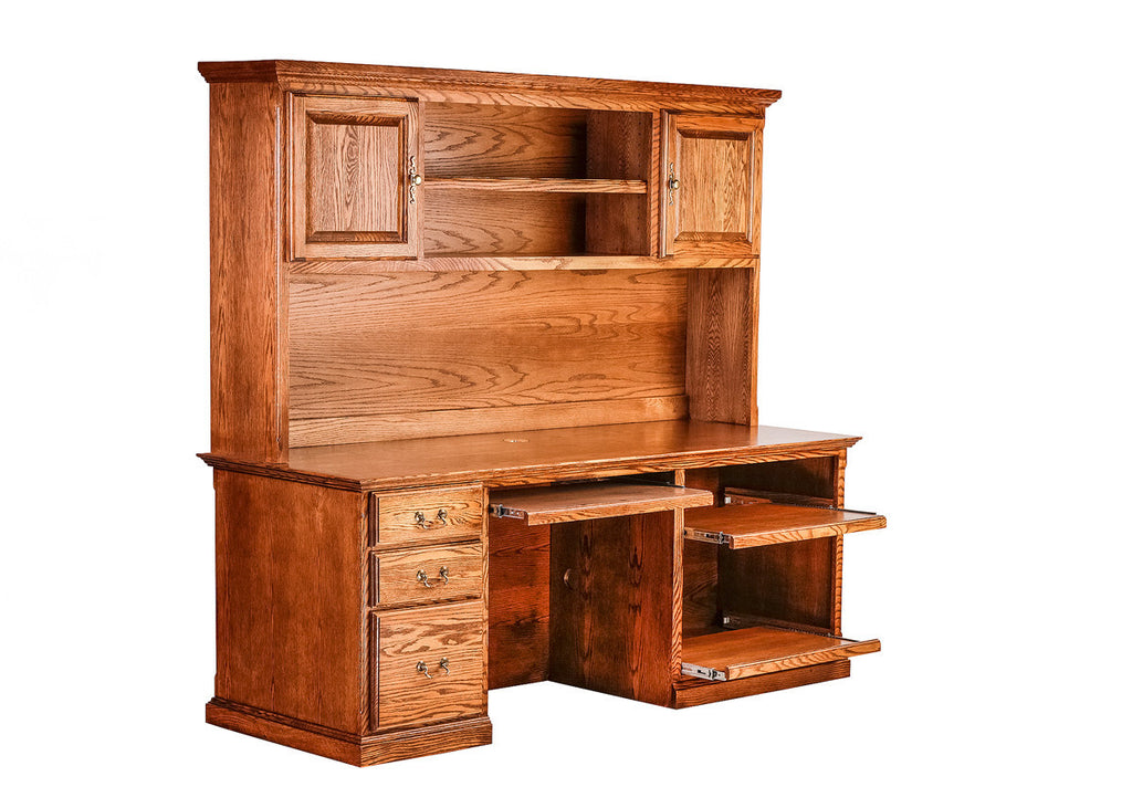 Forest Designs Traditional Oak Desk & Huch: 78w x 72h (No Tower)