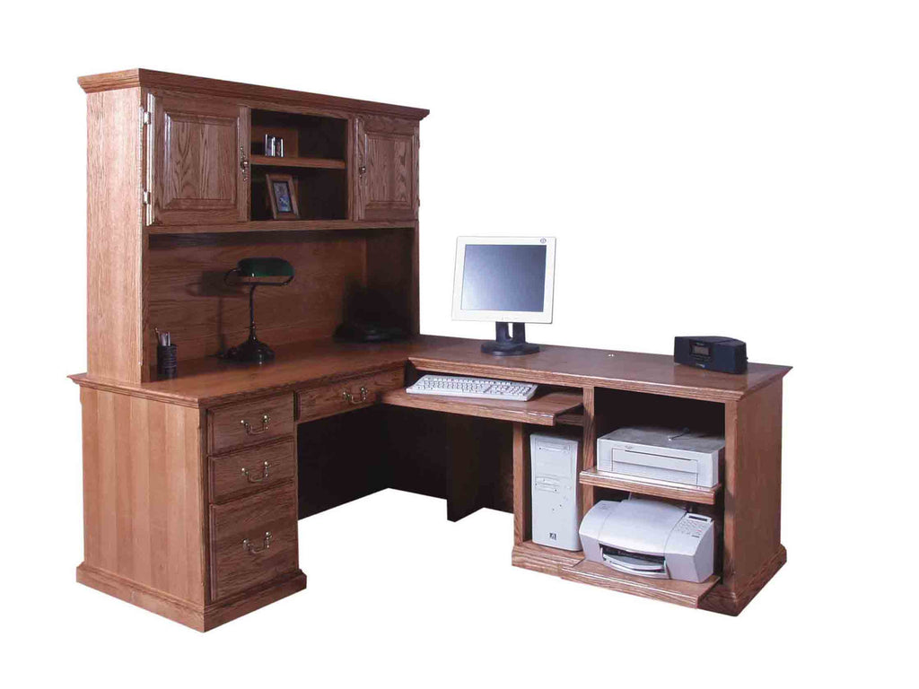 Forest Designs Traditional Desk & Return: 82 x 66 with Hutch