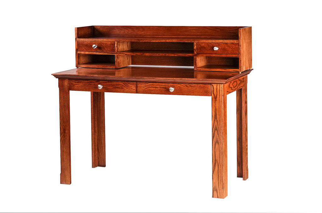 Forest Designs Traditional Writing Table w/ Drawers & Hutch: 48W X 42H X 24D