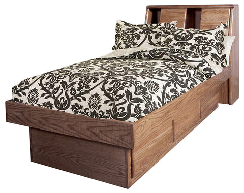 Forest Designs Bullnose Twin Platform Bed with Bookcase Headboard