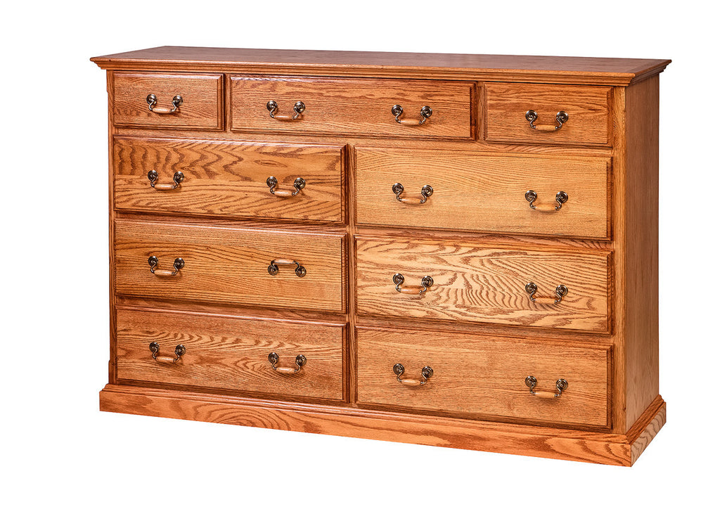 Forest Designs Traditional Oak Nine Drawer Tall Dresser: 60W x 40H x 18D