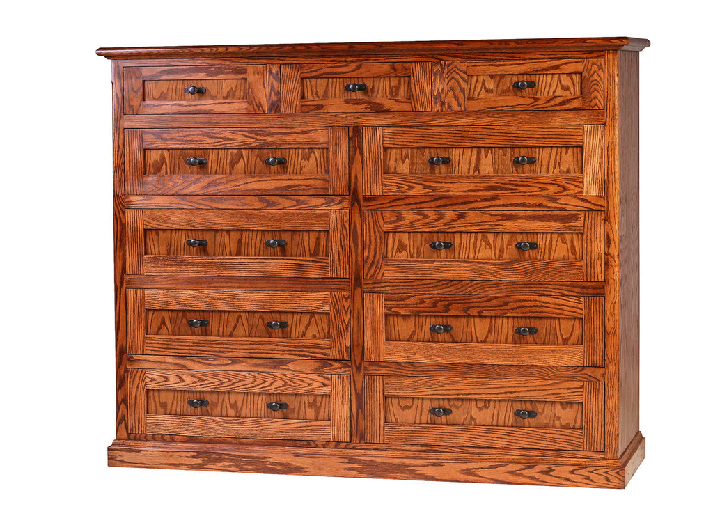 Forest Designs Mission Oak Eleven Drawer Chest: 34W x 48H x 18D