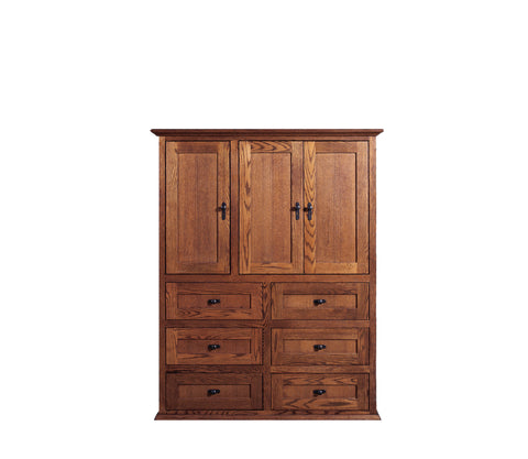 Forest Designs Mission Ten Drawer Armoire: 46W x 60H x 18D