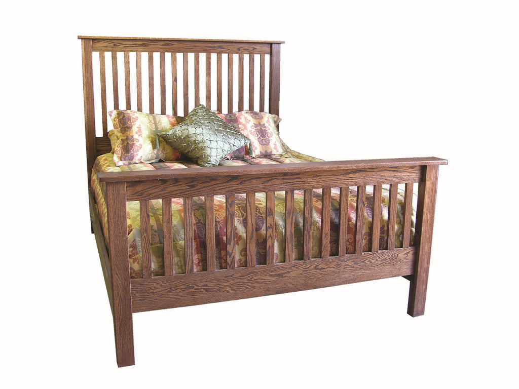 Forest Designs Mission Queen Slat Bed: 64W x 60H x 93D