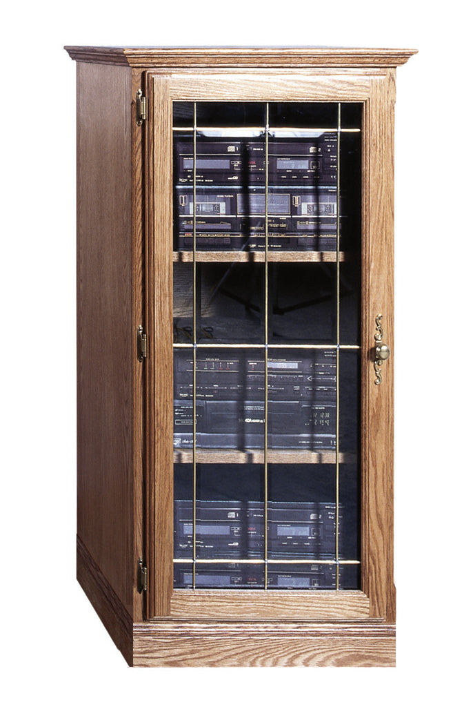 Forest Designs Traditional Oak Audio Tower with Glass Door (1): 25W x 45H x 21D
