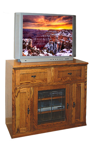 Forest Designs Mission TV Stand with Media Storage: 43W x 40H x 21D