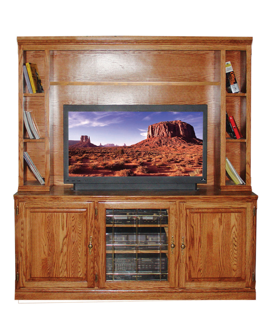 Forest Designs 67w Traditional Oak TV Stand with Media Storage: 67W x 30H x 21D (No Hutch)