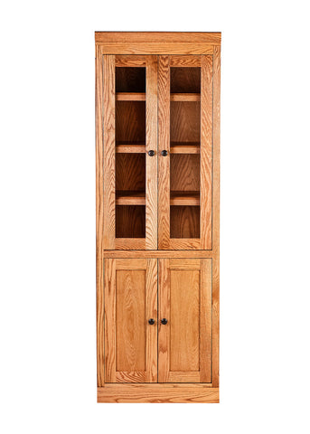 Forest Designs Mission Bookcase w/ Full Glass Doors: 24W X 72H X 18D
