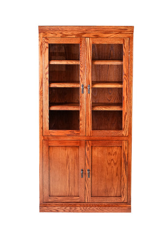 Forest Designs Mission Bookcase w/ Full Glass Doors: 36W X 72H X 18D
