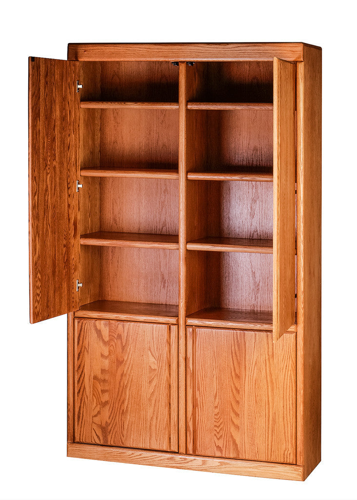 Forest Designs Bullnose Bookcase w/ Full Wood Doors: 48W X 84H X 18D