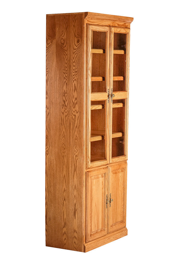 Forest Designs Traditional Oak Bookcase w Doors: 30W x 84H x 18D