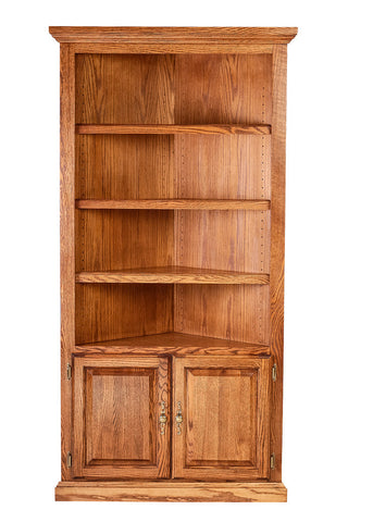 Forest Designs Traditional Oak Corner Bookcase: 27 x 27 from Corner 72H
