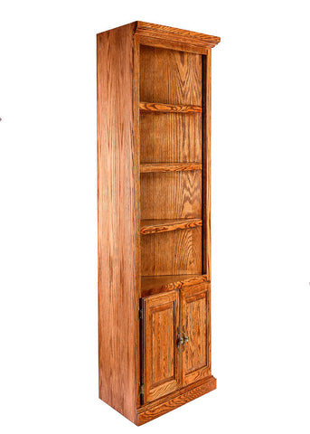 Forest Designs Traditional Oak Corner Bookcase: 27 x 27 from Corner 72H w/ 30H Lower Doors