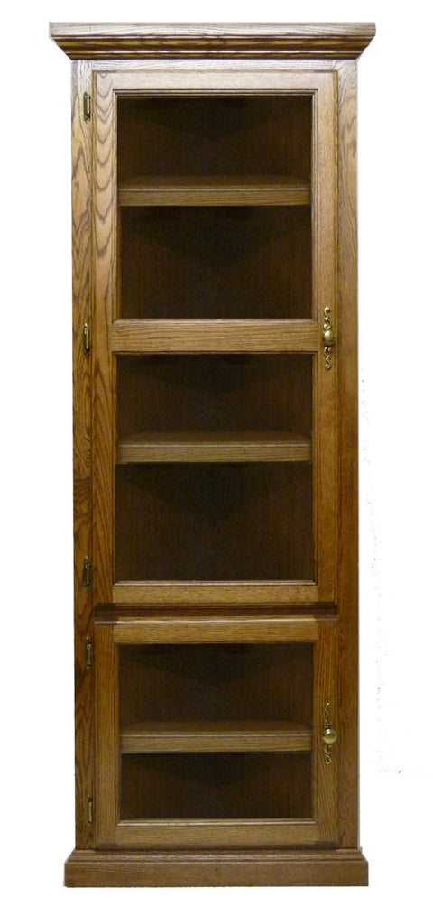 Forest Designs Traditional Corner Bookcase with Glass Doors: 72H (27 X 27 f/Corner)