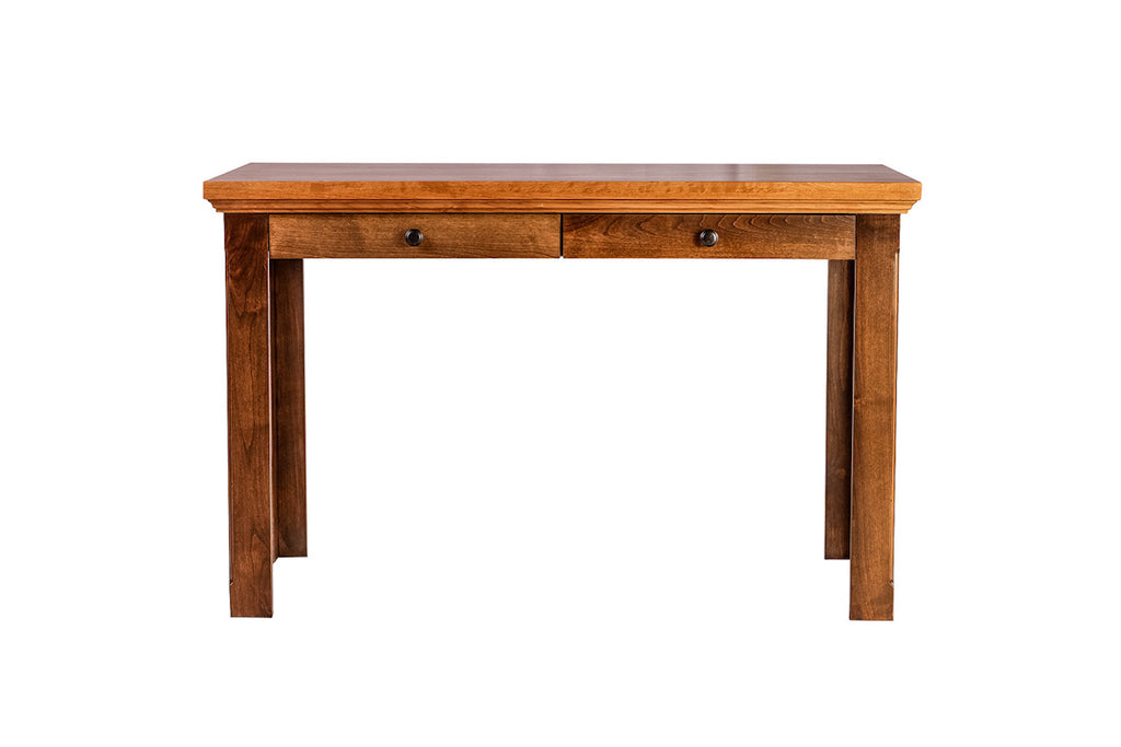 Forest Designs Traditional Alder Writing Table w/ Drawers: 48W X 30H X 24D (Black Knobs)