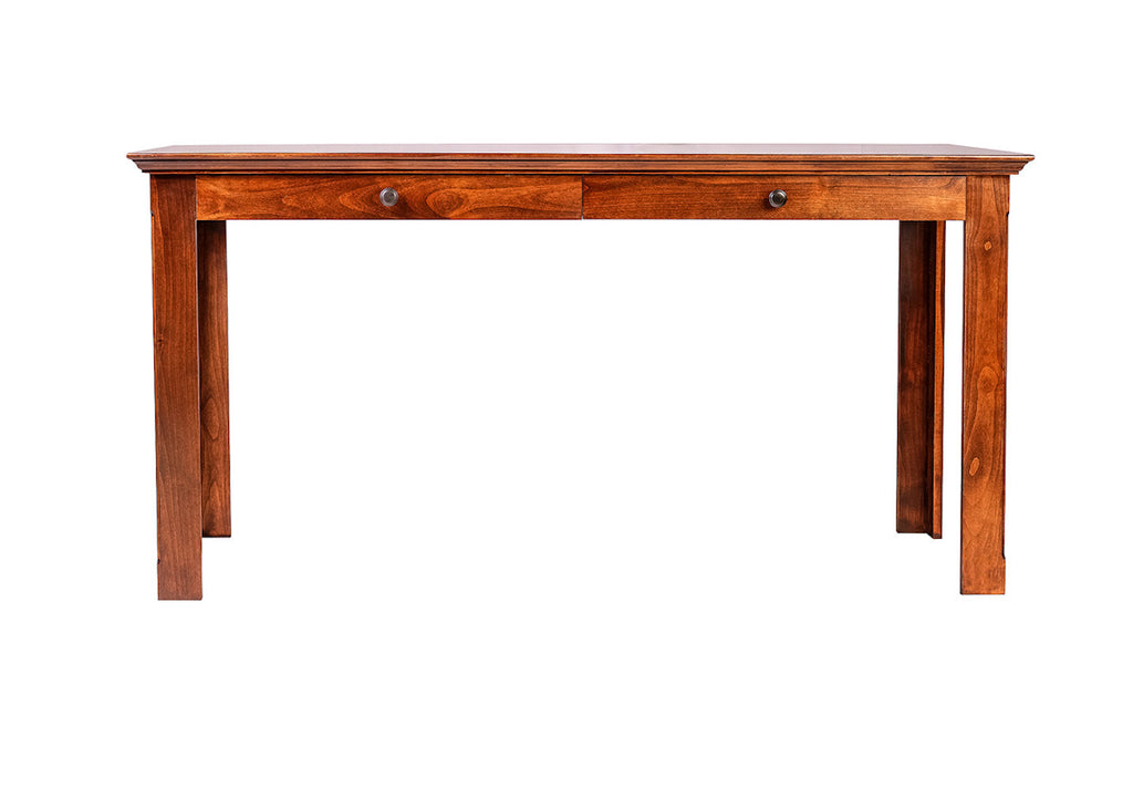 Forest Designs Traditional Alder Writing Table w/ Drawers: 60W X 30H X 24D (Mission Knobs)