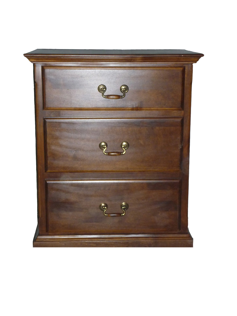 Forest Designs Traditional Three Drawer Nightstand: 25W x 30H x 18D