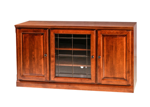 Forest Designs Traditional Alder TV Stand with Media Storage and Black Knobs: 56W x 30H x 18D