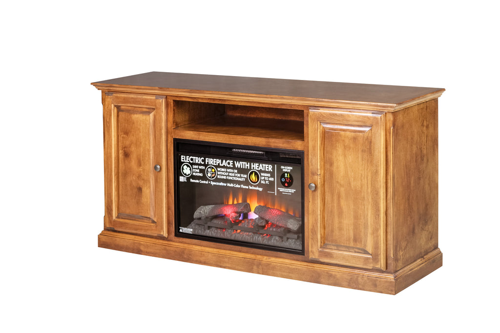 Forest Designs Traditional Alder Fireplace: 60W X 30H X 18D (Black Knobs)